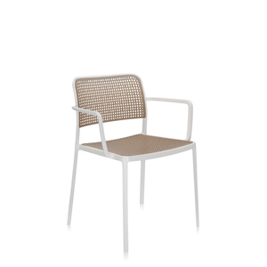 Kartell AUDREY Gartenstuhl mit Armlehnen Weiß/ Sand