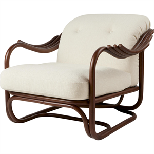 Gubi Poltrone Tria Sessel Dunkles Rattan/Bouclé 001