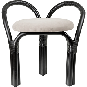 Gubi Bistra Hocker Ebenholz Lackiertes Rattan/Fustagno Limonta 001