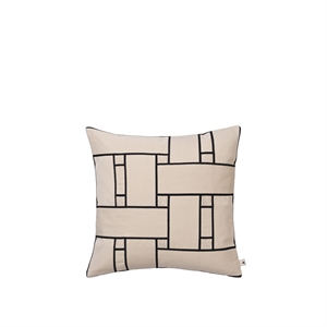 Ferm Living Lattice Offset-Kissen Gebrochenes Weiß/ Schwarz