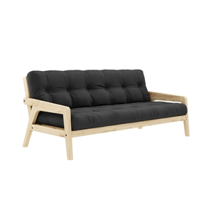 Karup Grab Schlafsofa, Klar Lackiertes Kiefernholz/734 Dunkelgrau