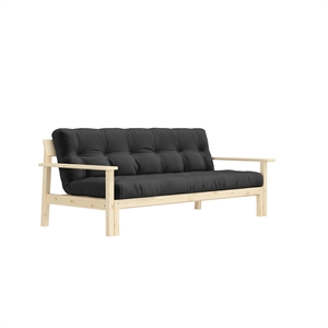 Karup Unwind Schlafsofa, Kiefer, Klar Lackiert/734 Dunkelgrau