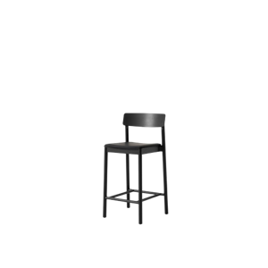 &Tradition Betty TK14 Thekenstuhl Esche Schwarz lackiert/Edelleder