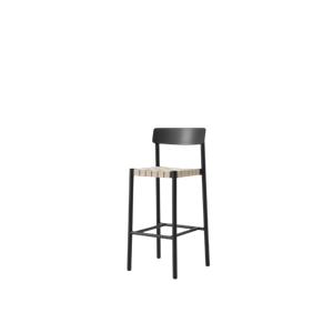 &Tradition Betty TK15 Barhocker, Esche Schwarz lackiert/Geflecht Aus Natürlichem Leinen
