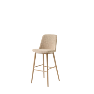 &Tradition Rely HW135 Barhocker mit Hoher Rückenlehne, Lackierte Eiche/Karakorum 003 Duna