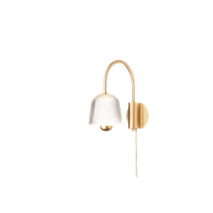 Nuura Asteea Wandlampe Satin Messing/ Geriffelt Klar