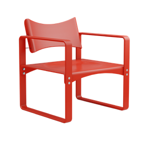 Verner Panton Serie 270 F Esszimmerstuhl mit Armlehnen Rot