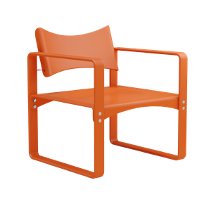 Verner Panton Serie 270 F Esszimmerstuhl mit Armlehnen Orange