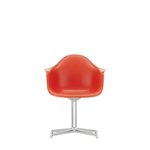 Vitra Eames Plastic DAL RE Dining Chair Mohnrot/ Chrom