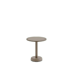Muuto Linear Stahl-Couchtisch für den Außenbereich Ø42 Taupe