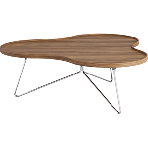 Couchtisch "Swedese Flower Mono", 114 x 39 Cm, Chrom/ Walnuss