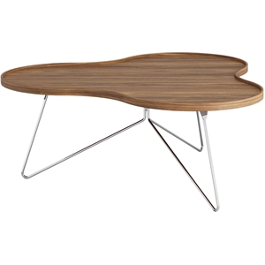 Couchtisch "Swedese Flower Mono", 114 x 45 Cm, Chrom/ Walnuss