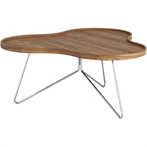 Couchtisch "Swedese Flower Mono", 90 x 39 Cm, Chrom/ Walnuss