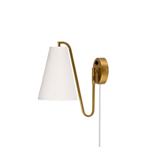 Globen Lighting Lou Wandlampe Bouclé Weiß/ Messing