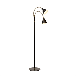 Halo Design Space Stehlampe 2-armig LED Schwarz Antik