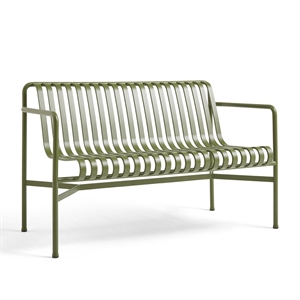 HAY Palissade Dining Bench m. Armlehne Olive