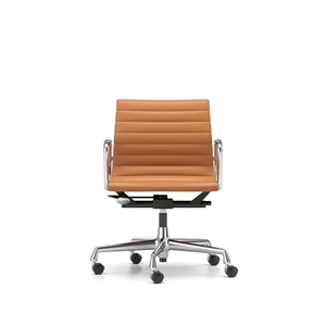 Vitra EA 118 Bürostuhl mit Dreh-/Armlehnen-/Wippmechanik Cognac L50 Premium Leder/ Chrom Chrom