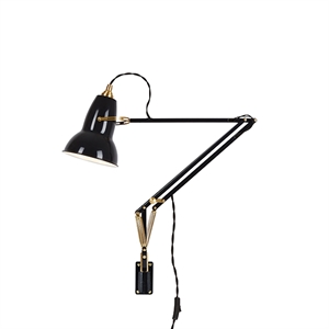 Anglepoise Original 1227 Messing mit Wandhalterung Pechschwarz