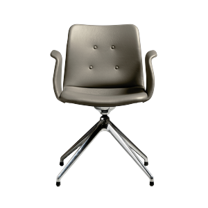Bent Hansen Primum 4-Star Esszimmerstuhl, Polierter Stahl/Zenso 3 214