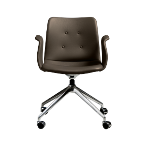 Bent Hansen Primum 4-Star Esszimmerstuhl mit Rollen, Polierter Stahl/Zenso 3 230