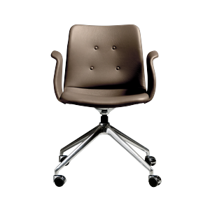 Bent Hansen Primum 4-Star Esszimmerstuhl mit Rollen, Polierter Stahl/Zenso 3 292