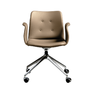 Bent Hansen Primum 4-Star Esszimmerstuhl mit Rollen, Polierter Stahl/Zenso 3 228