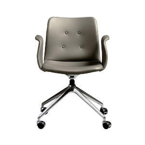 Bent Hansen Primum 4-Star Esszimmerstuhl mit Rollen, Polierter Stahl/Zenso 3 214