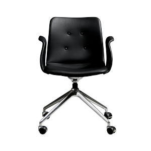 Bent Hansen Primum 4-Star Esszimmerstuhl mit Rollen, Polierter Stahl/Zenso 3 207