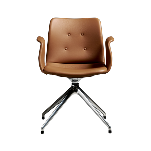 Bent Hansen Primum 4-Star Esszimmerstuhl mit Drehgelenk, Polierter Stahl/Zenso 3 223