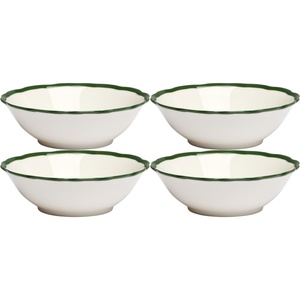 Decotique Fleur Schale 15cm 4er Set Weiß/ Dunkelgrün
