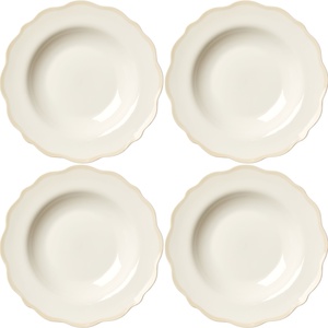 Decotique Fleur Schale 23cm 4er Set Weiß/ Sand