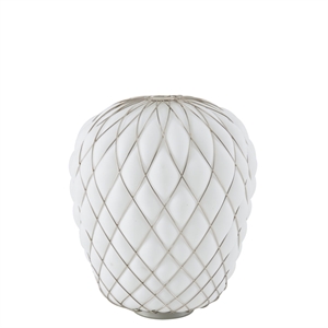 FontanaArte Tischlampe "Kiefernzapfen" , Groß, Chrom/ Weiß