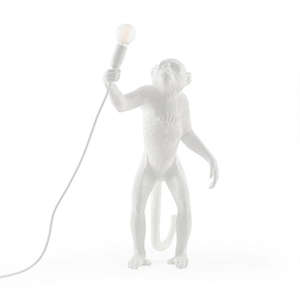Seletti Monkey Standing Tischlampe Weiß Außen
