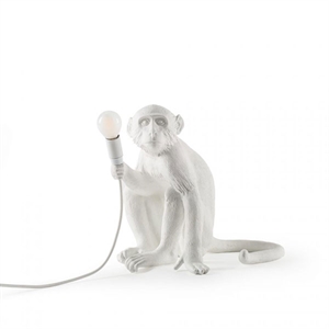Seletti Monkey Sitting Tischlampe Weiß