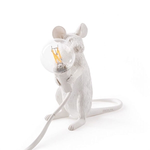 Seletti Mouse Mac Sitzende Tischlampe Weiß