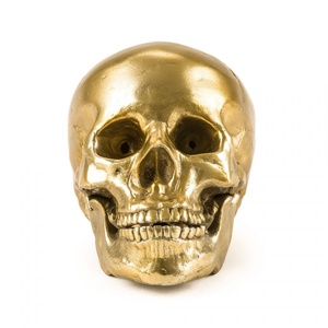 Seletti Diesel Living Wunderkamer Menschlicher Totenkopf Deko-Accessoires Gold