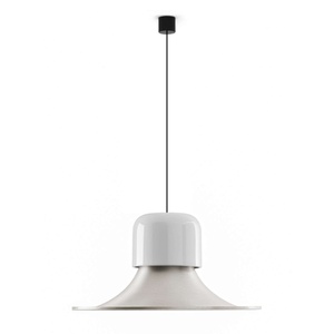 Stilnovo Campana Pendelleuchte, Glänzendes Grau/ Aluminium