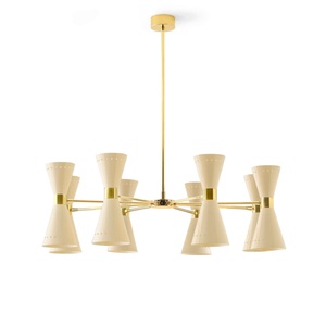 Stilnovo Megafono Pendelleuchte 16 Gold/Elfenbein