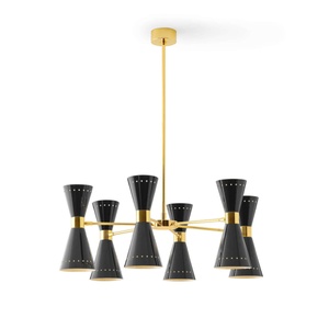 Stilnovo Megafono Pendelleuchte 12 Gold/ Schwarz/Elfenbein