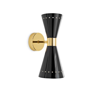 Stilnovo Megafono Wandlampe 2 Gold/ Schwarz/Elfenbein