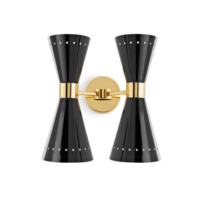 Stilnovo Megafono Wandlampe 4 Gold/ Schwarz/Elfenbein