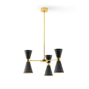 Stilnovo Megafono Pendelleuchte 6 Gold/ Schwarz/Elfenbein