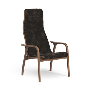 Swedese Lamino Sessel Hoch Lackiert Walnuss/Espresso/Schaffell