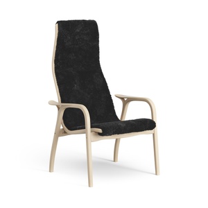 Swedese Lamino Sessel Hoch Lackiert Buche/ Schwarz/Schaffell