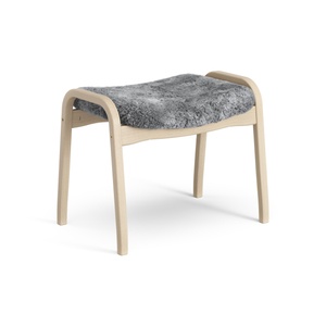 Swedese Lamino Fußhocker, Buche lackiert/Skandinavisches Grau/Schaffell