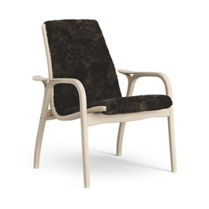 Swedese Laminat-Sessel, lackierte Eiche/Espresso/Schaffell