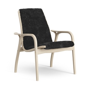 Swedese Laminat-Sessel, Lackierte Eiche/ Schwarz/Schaffell