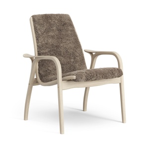 Swedese Laminat-Sessel, Lackierte Eiche/Sahara/Schaffell