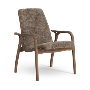 Swedese Laminat-Sessel, Lackiert, Walnuss/Sahara/Schaffell