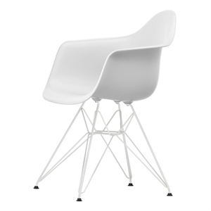 Vitra Eames Plastic DAR Dining Chair RE Baumwolle Weiß/ Chrom